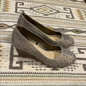 Nicole Women's Taupe Wedge Shoes